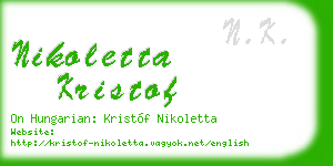 nikoletta kristof business card