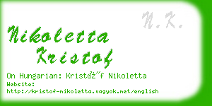 nikoletta kristof business card